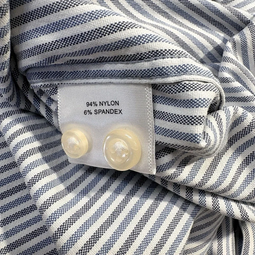 Peter Millar Crown Crafted Shirt Men's M Button Up Long Sleeve Blue Striped - Picture 9 of 12